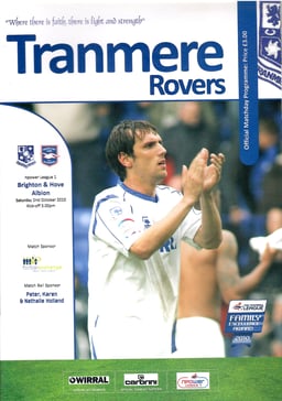 Tranmere Rovers v Brighton & Hove Albion Match Programme 2010-10-02